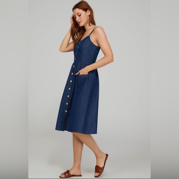Chambray Button Dress - Picture 5 of 5